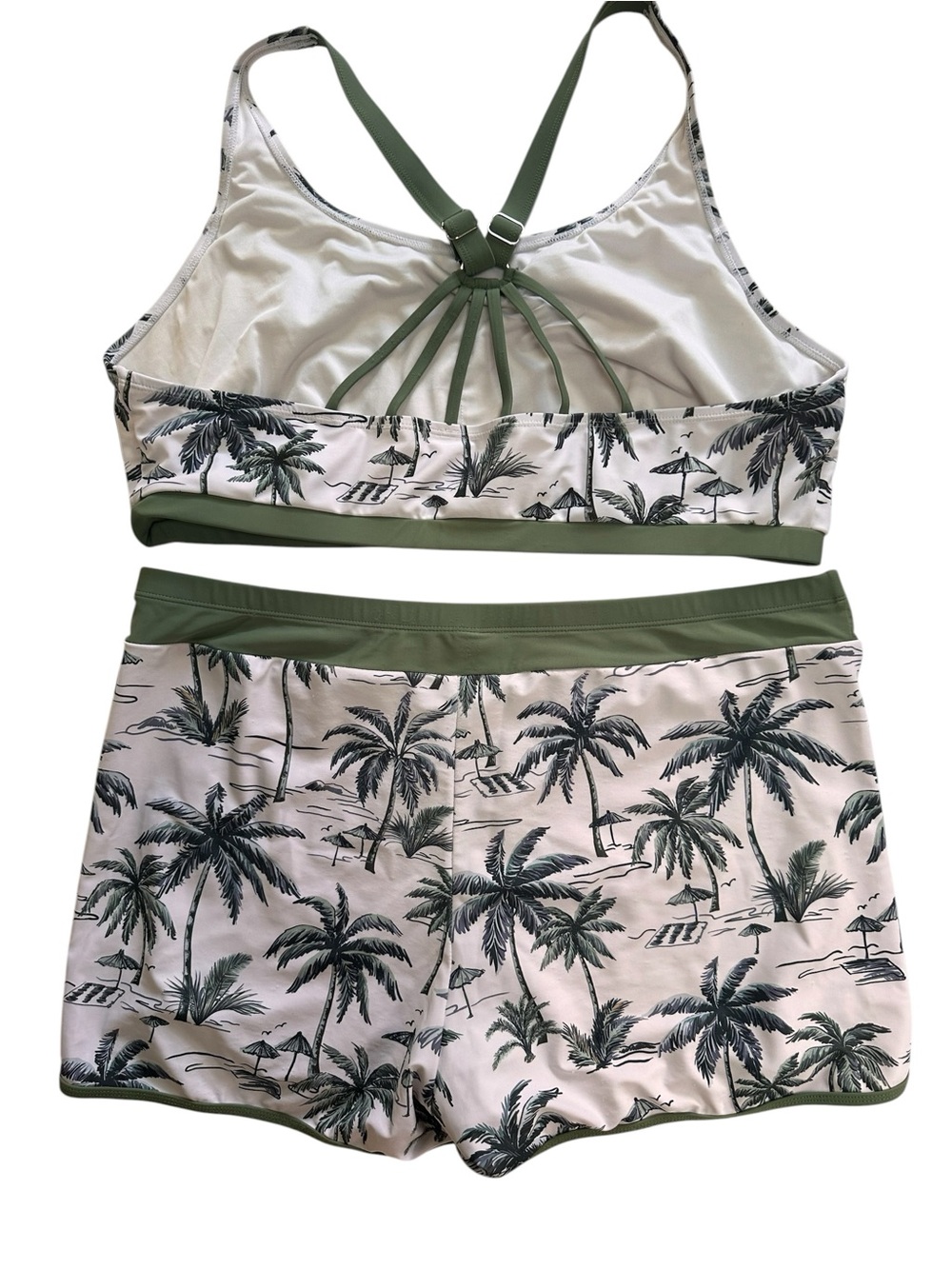 Holipick Two Piece Swimsuit Size 22W Tropical Palm Tree Tankini Swim Set